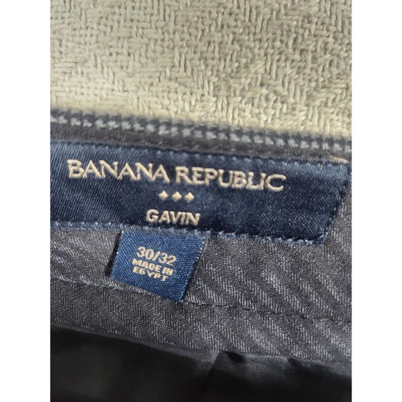 Banana Republic Pants Mens 30/32 Gray Gavin Flat Front Zip Fly Straight Preppy - Picture 3 of 9